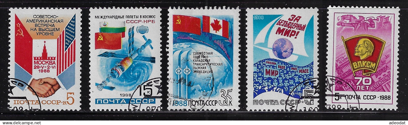 RUSSIA 1988 SCOTT #5672,5674-5676,5692     USED - Usati