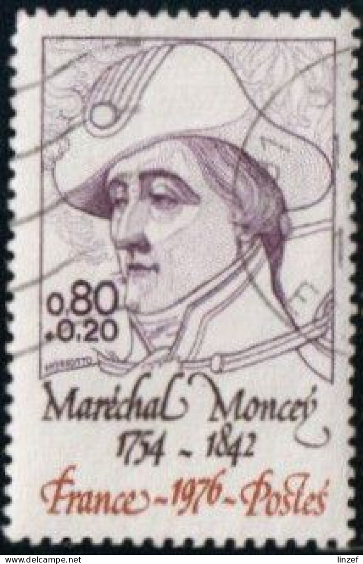 France 1976 Yv. N°1880 - Maréchal Moncey - Oblitéré - Gebraucht