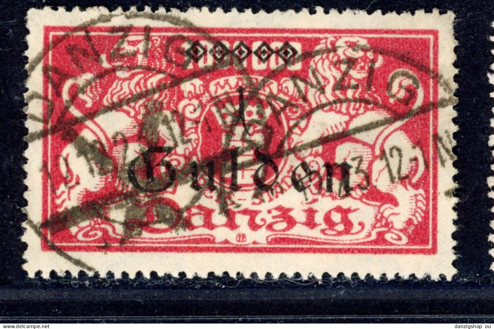 Danzig Korkstempel Michel 189 Fischer 183 Gestempelt INFLA Geprüft BPP Sicherungs-Stempel  Danzig 1 - Used