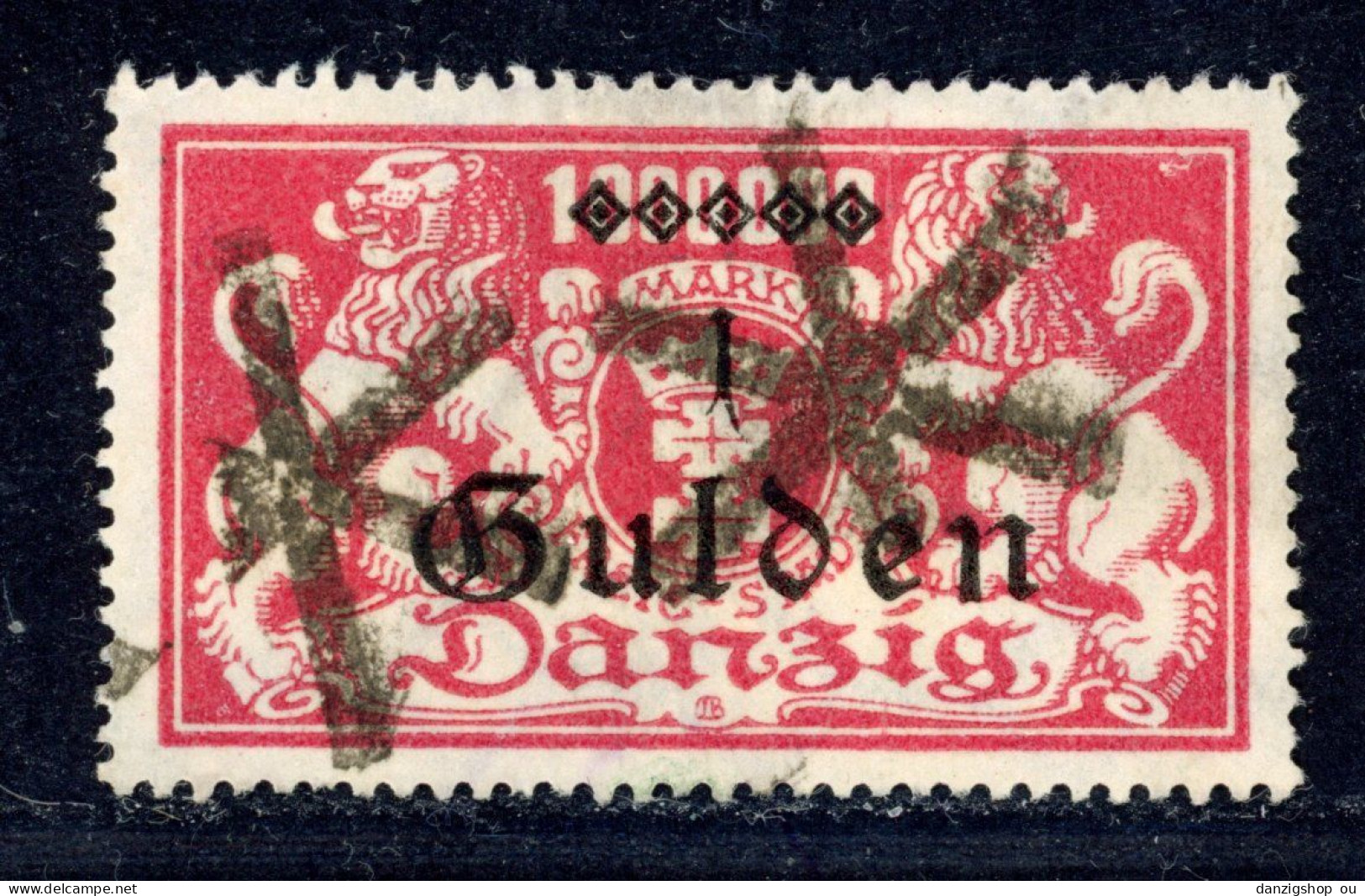 Danzig Korkstempel Michel 189 Fischer 183 Gestempelt Sicherungs-Stempel  Danzig 1 - Gebraucht