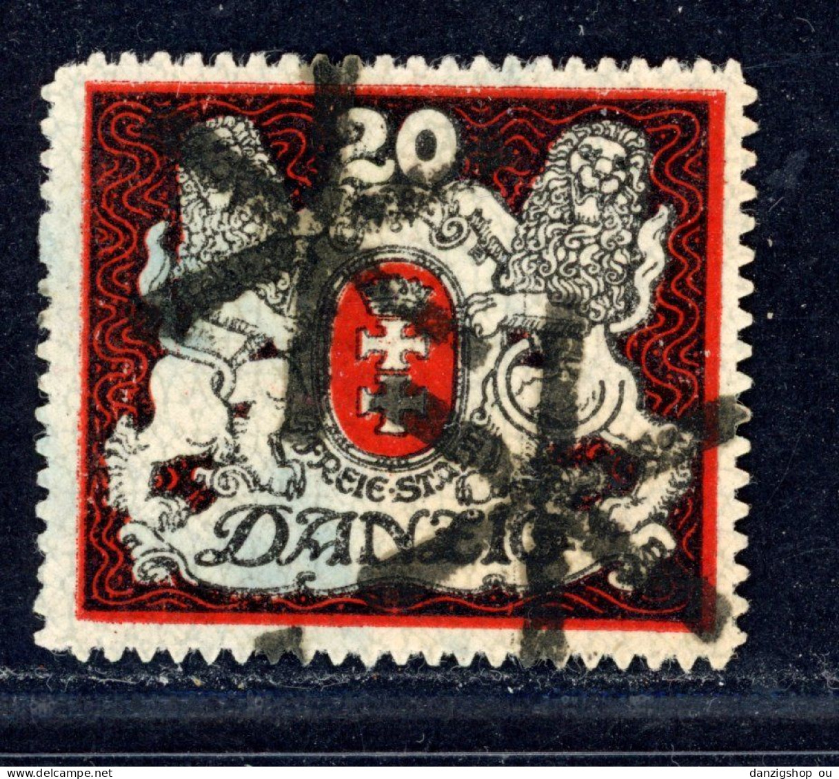 Danzig Korkstempel Michel 89X Fischer83S Gestempelt Sicherungs-Stempel  Danzig-Langfuhr - Used