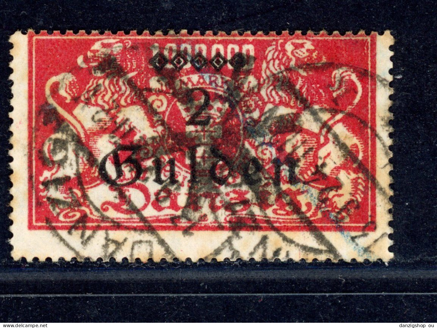 Danzig Korkstempel Michel 190 Fischer 184 Gestempelt INFLA Geprüft BPP Sicherungs-Stempel  Danzig 1 - Used