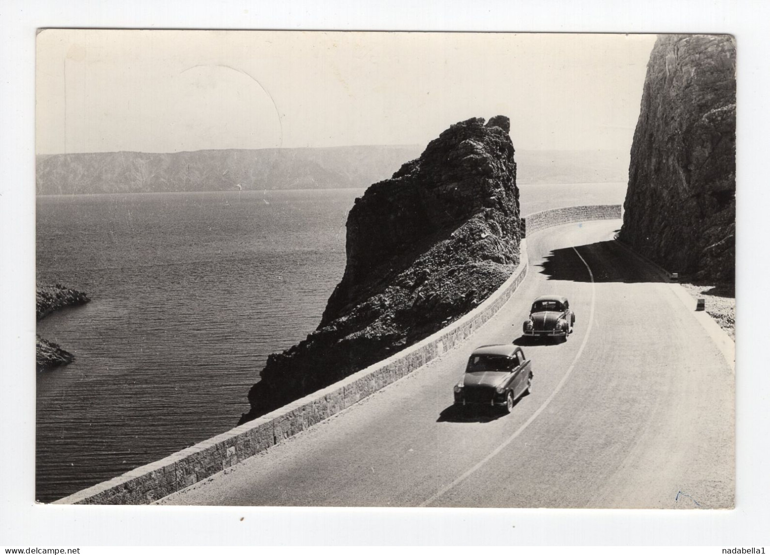 1964. YUGOSLAVIA,CROATIA,SHIP MAIL STARIGRAD - PAKLENICA,KARLOBAG MOTORWAY,VW CAR,VINTAGE CARS,POSTCARD,USED - Yugoslavia