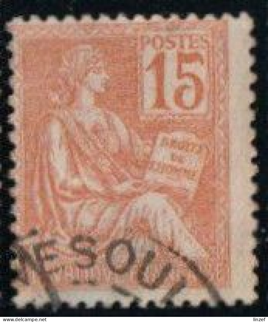 France 1900 Yv. N°117 - 15c Orange - Oblitéré - 1900-02 Mouchon