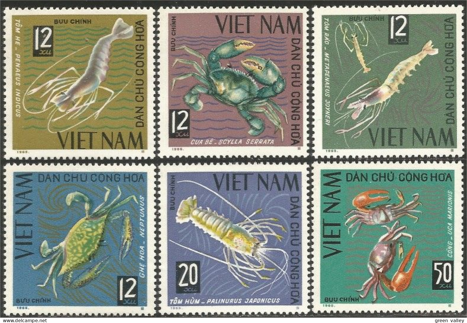 930 Vietnam Shrimps Crevettes Crabes Crabs Marine Crustaces Crustaceans MNH ** Neuf SC (VIE-35) - Crustáceos