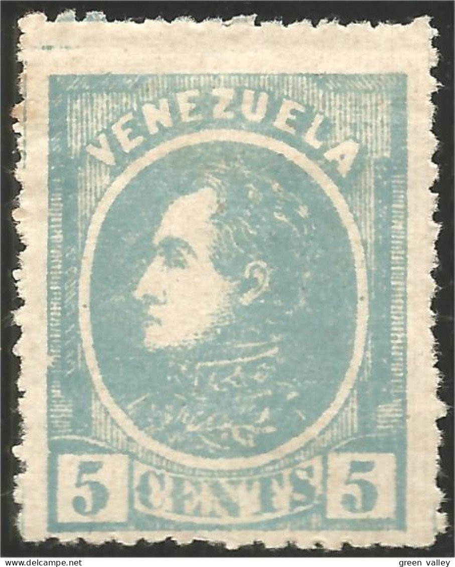 926 Venezuela 1880 Bolivar 5c Bleu MH * Neuf CH (VEN-38) - Venezuela