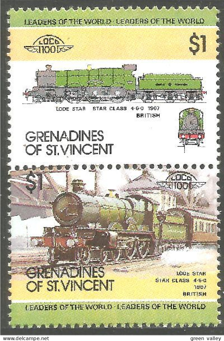 924 St Vincent Train Lode Star Class Steam Locomotive à Vapeur MNH ** Neuf SC (VIN-163b) - St.Vincent & Grenadines