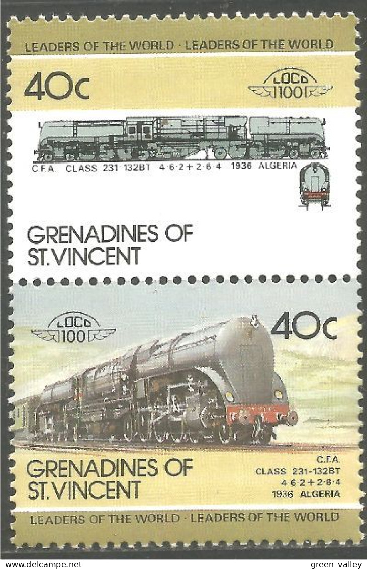 924 St Vincent Train Class 231 Steam Locomotive à Vapeur MNH ** Neuf SC (VIN-160b) - St.Vincent & Grenadines