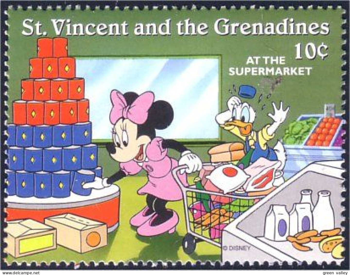 924 St Vincent Disney Donald Minnie Supermarket MNH ** Neuf SC (VIN-140a) - St.Vincent (1979-...)