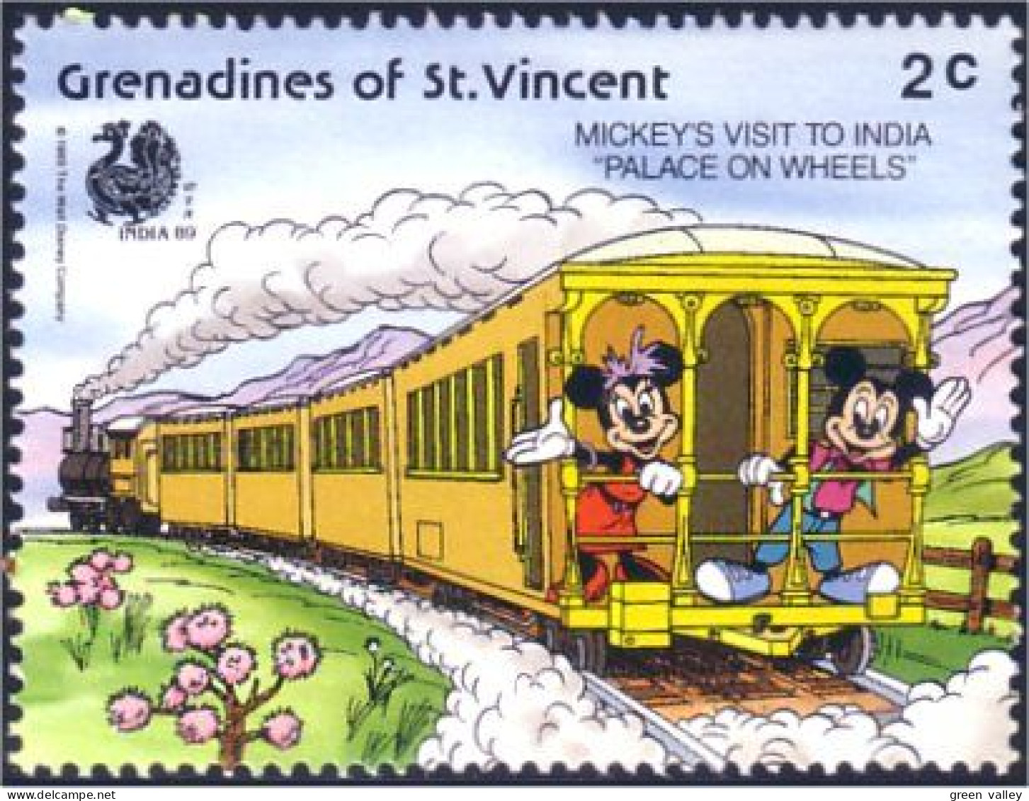 924 St Vincent Disney Mickey Minnie Train MNH ** Neuf SC (VIN-133a) - St.Vincent (1979-...)