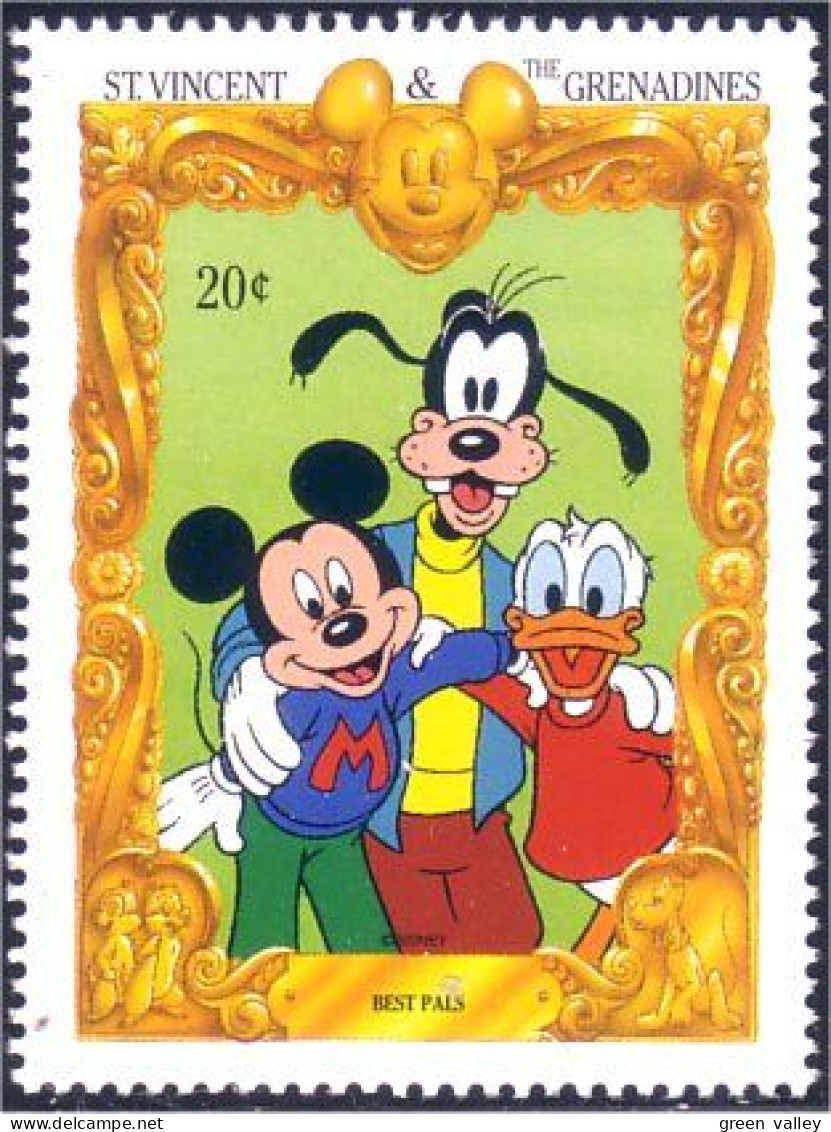924 St Vincent Disney Mickey Donald Dingo Goofy MNH ** Neuf SC (VIN-106a) - St.Vincent (1979-...)