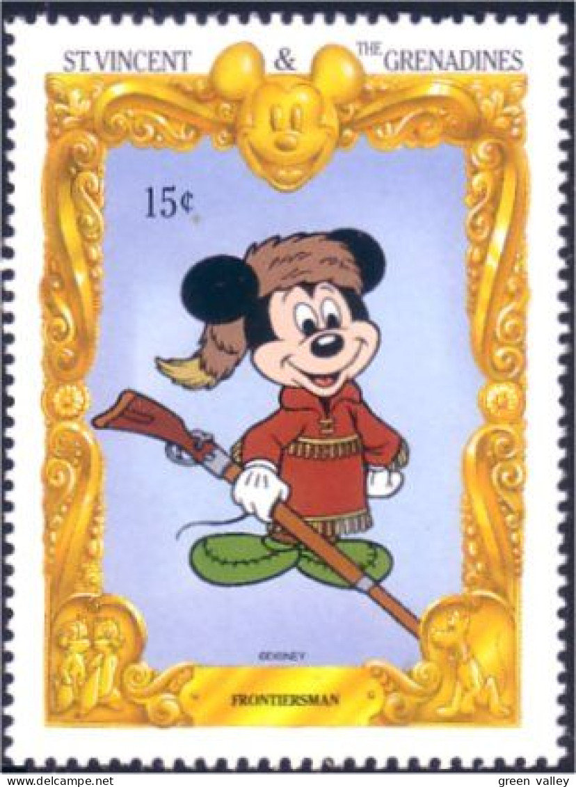 924 St Vincent Garde Frontiere Mickey Frontierman MNH ** Neuf SC (VIN-105c) - Militaria