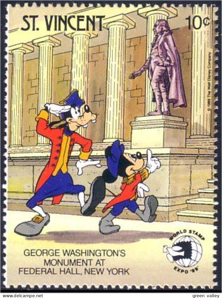 924 St Vincent George Washington Memorial Mickey Dingo Goofy MNH ** Neuf SC (VIN-102d) - Independecia USA