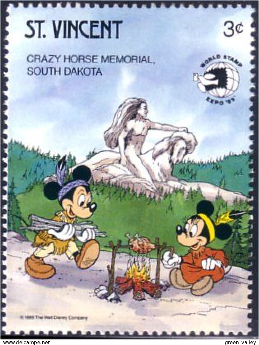 924 St Vincent Crazy Horse Memorial MNH ** Neuf SC (VIN-99e) - Indiani D'America
