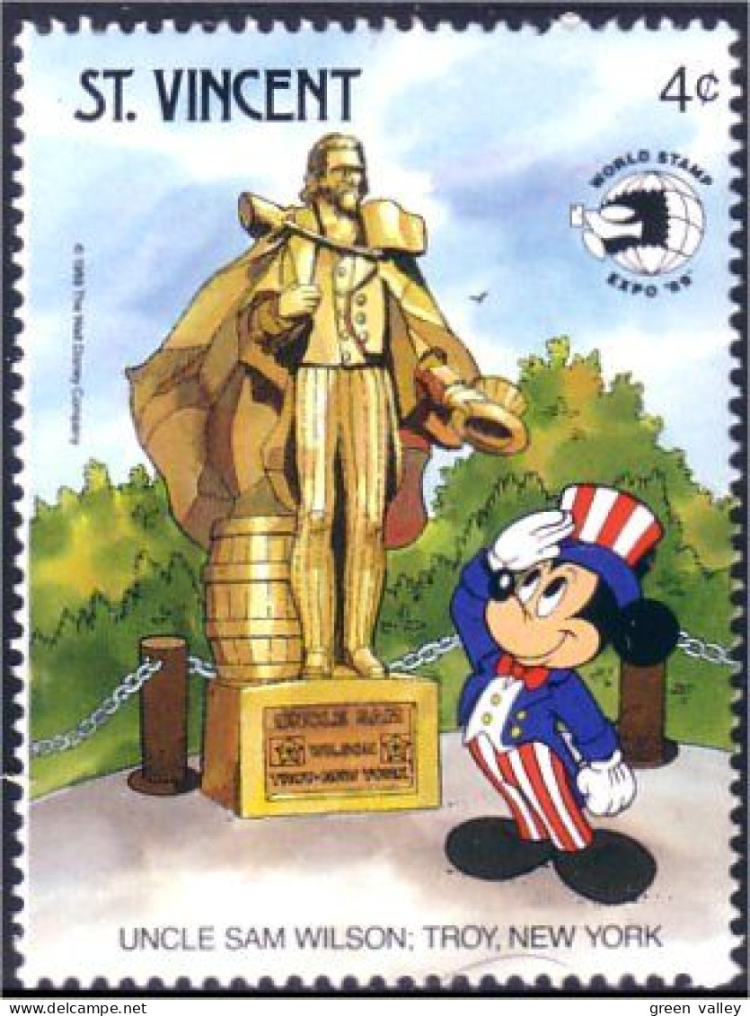 924 St Vincent Disney Mickey Uncle Sam Memorial MNH ** Neuf SC (VIN-100a) - St.Vincent (1979-...)