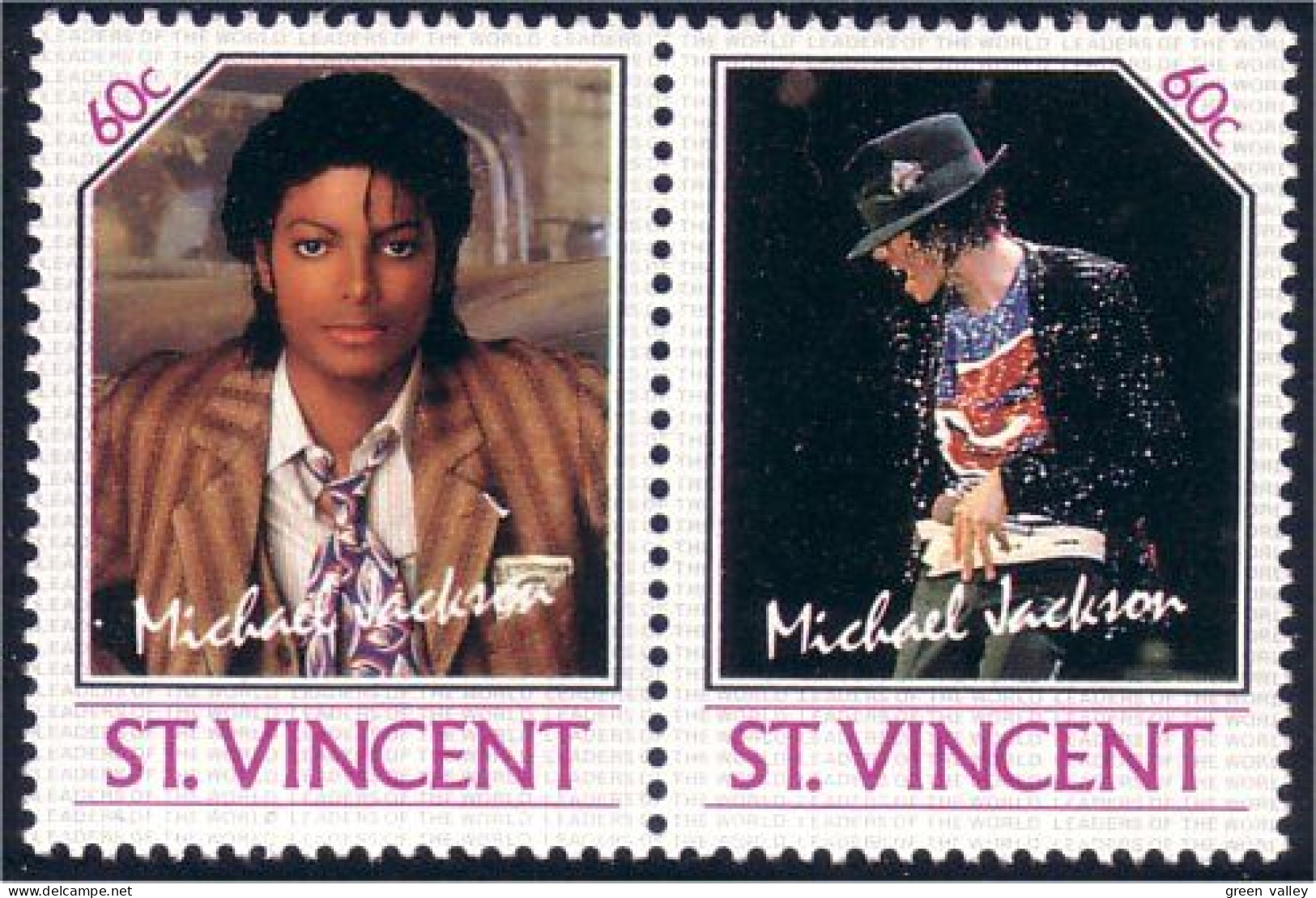 924 St Vincent 60c Singer Michael Jackson MNH ** Neuf SC (VIN-83) - Singers