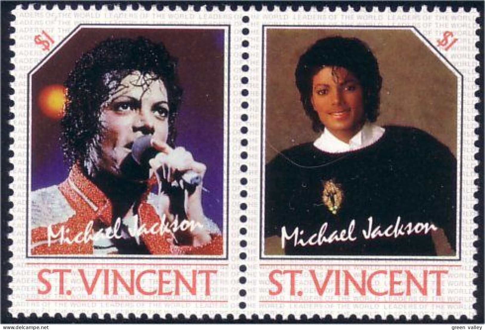 924 St Vincent $1 Singer Michael Jackson MNH ** Neuf SC (VIN-84) - Sänger
