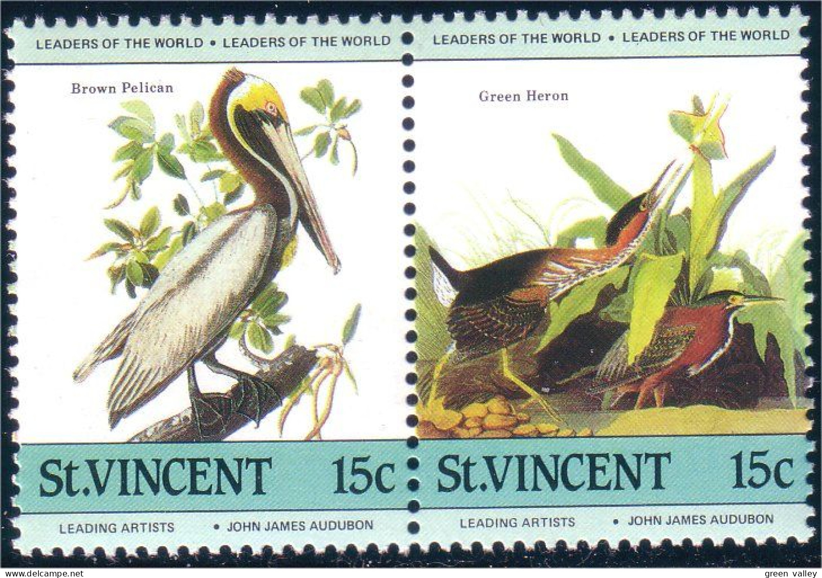 924 St Vincent Grand Heron Pelican MNH ** Neuf SC (VIN-23) - Kranichvögel