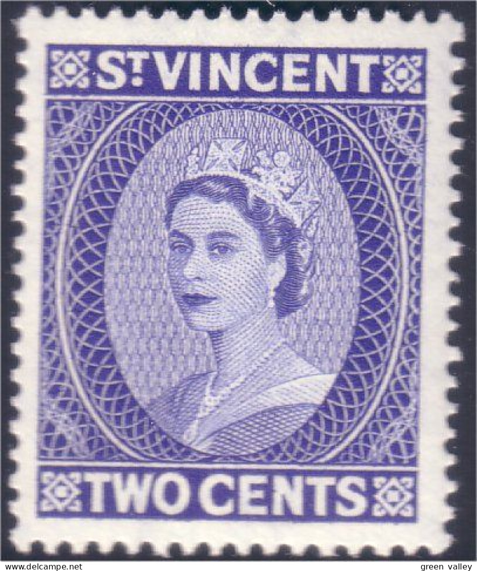 924 St Vincent QEII Two Cents Blue MNH ** Neuf SC (VIN-15a) - St.Vincent (1979-...)