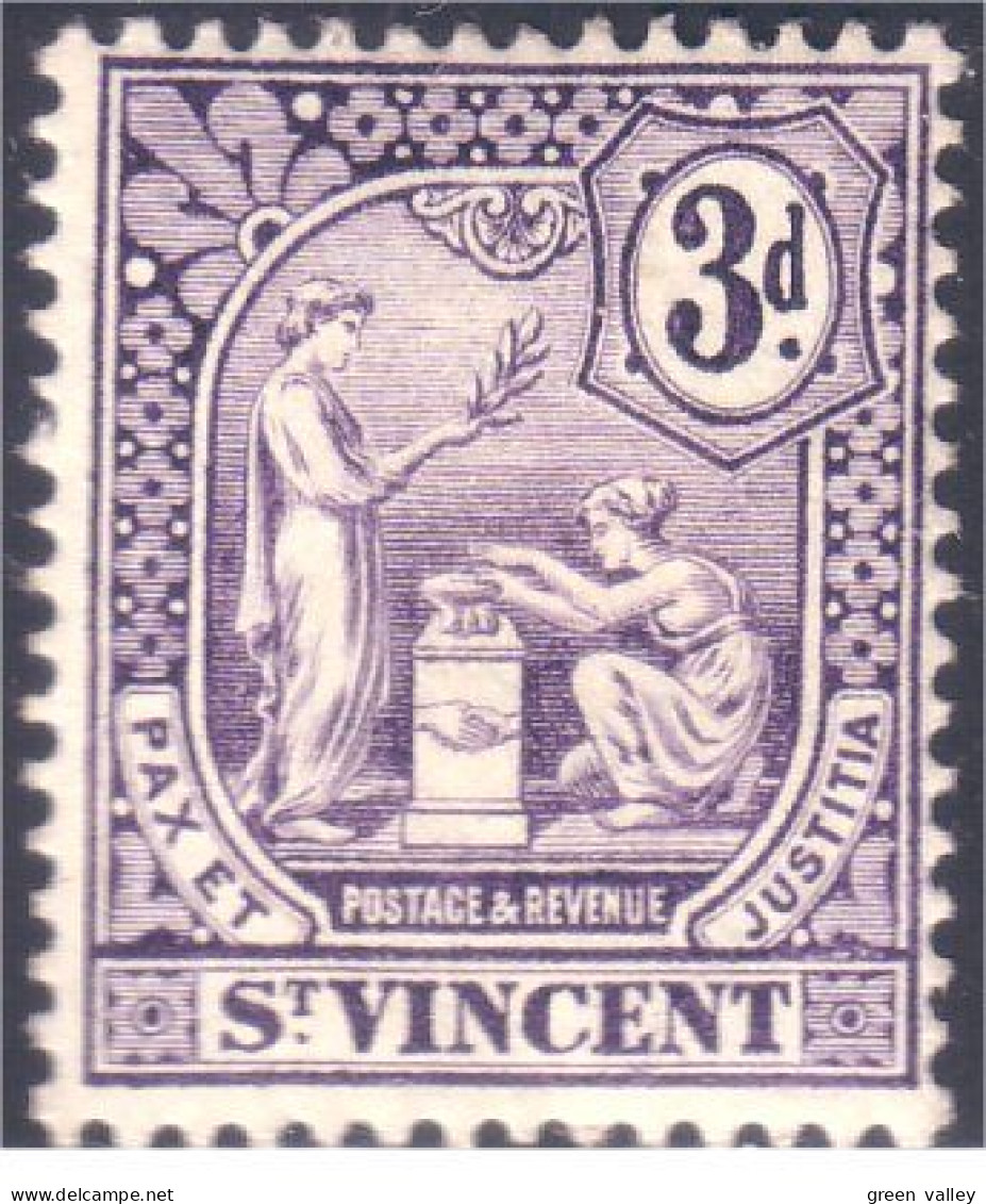 924 St Vincent Violet 3d MH * Neuf (VIN-11) - St.Vincent (1979-...)