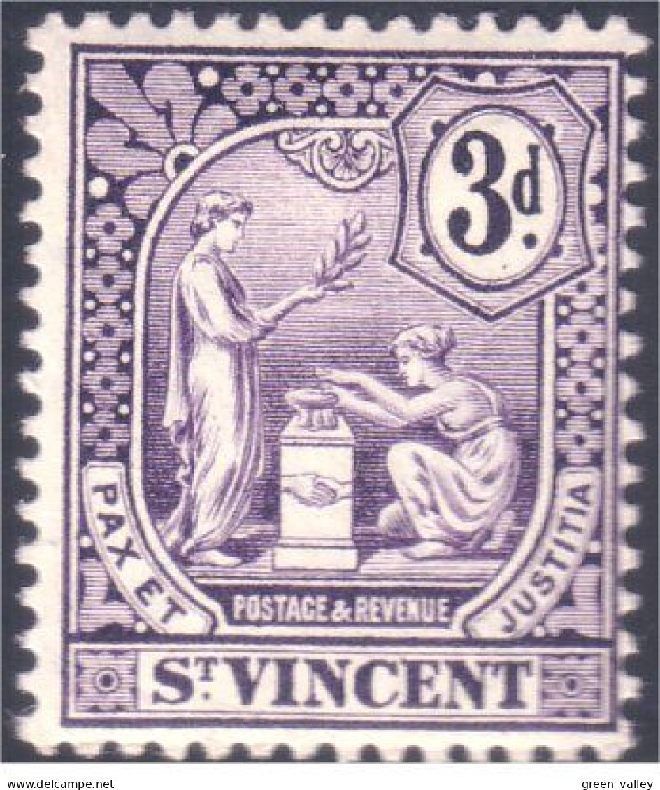 924 St Vincent Violet 3d MH * Neuf (VIN-10) - St.Vincent (1979-...)