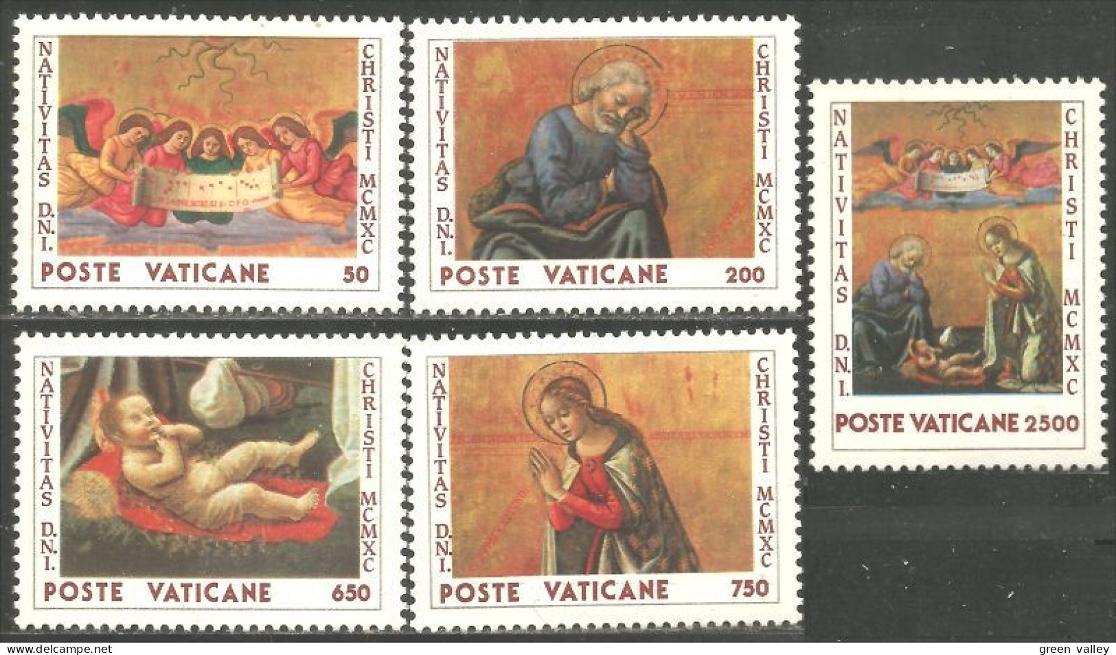 922 Vatican Christmas Noel Tableaux Mainardi Paintings MNH ** Neuf SC (VAT-150) - Unused Stamps