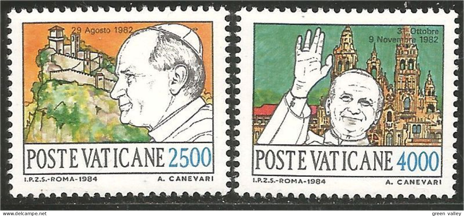 922 Vatican 1984 Voyages Pape Pope Travels High Values Hautes Valeurs MNH ** Neuf SC (VAT-132) - Papas