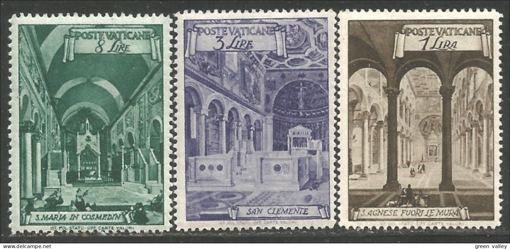 922 Vatican 1949 Basiliques St Agnes Clement Marie Cosmedin Basilics MNH ** Neuf SC (VAT-114) - Unused Stamps