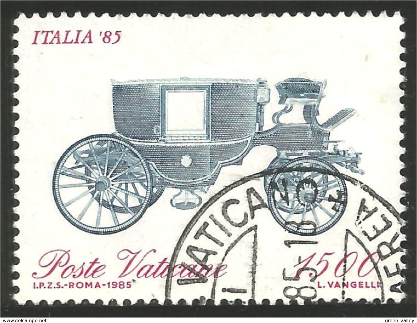 922 Vatican 1985 Coach Diligence Malle-poste Italia 85 1500 L (VAT-56) - Usados