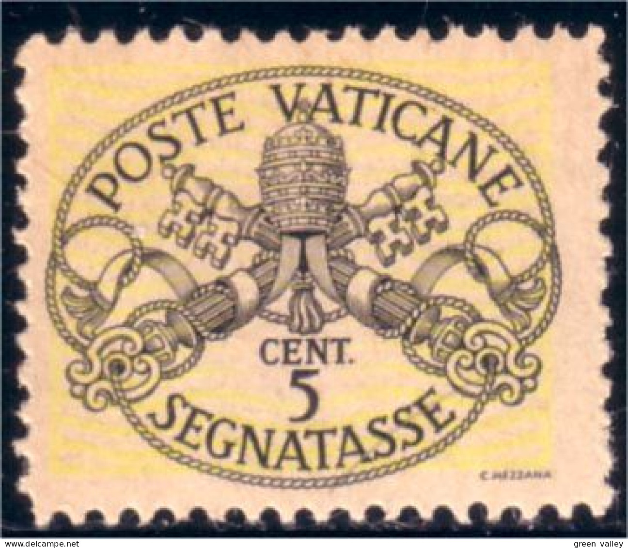 922 Vatican Armoiries Taxe Coat Of Arms 5 Cent MH * Neuf CH (VAT-42) - Nuevos