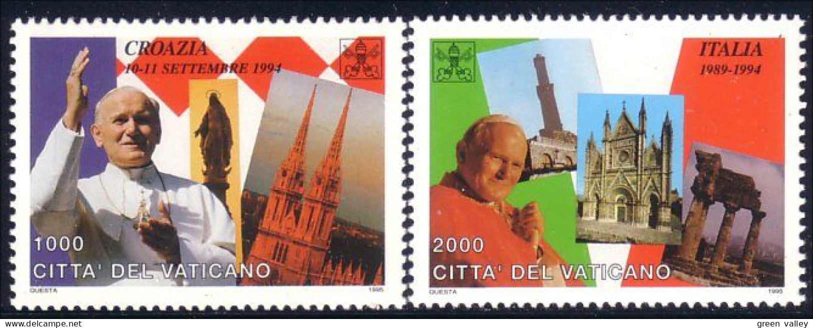 922 Vatican Jean Paul II Voyages John Paul II Travels MNH ** Neuf SC (VAT-34) - Stamps
