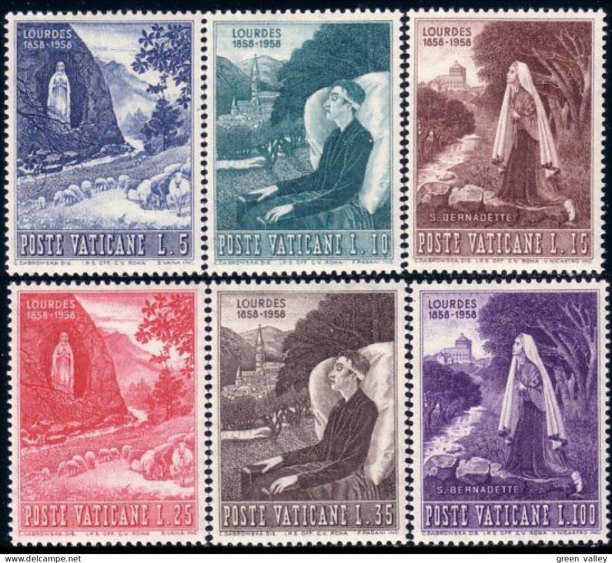 922 Vatican Blessés Centenaire Lourdes Sheep Moutons MLH * Neuf CH Legere (VAT-2a) - Unused Stamps