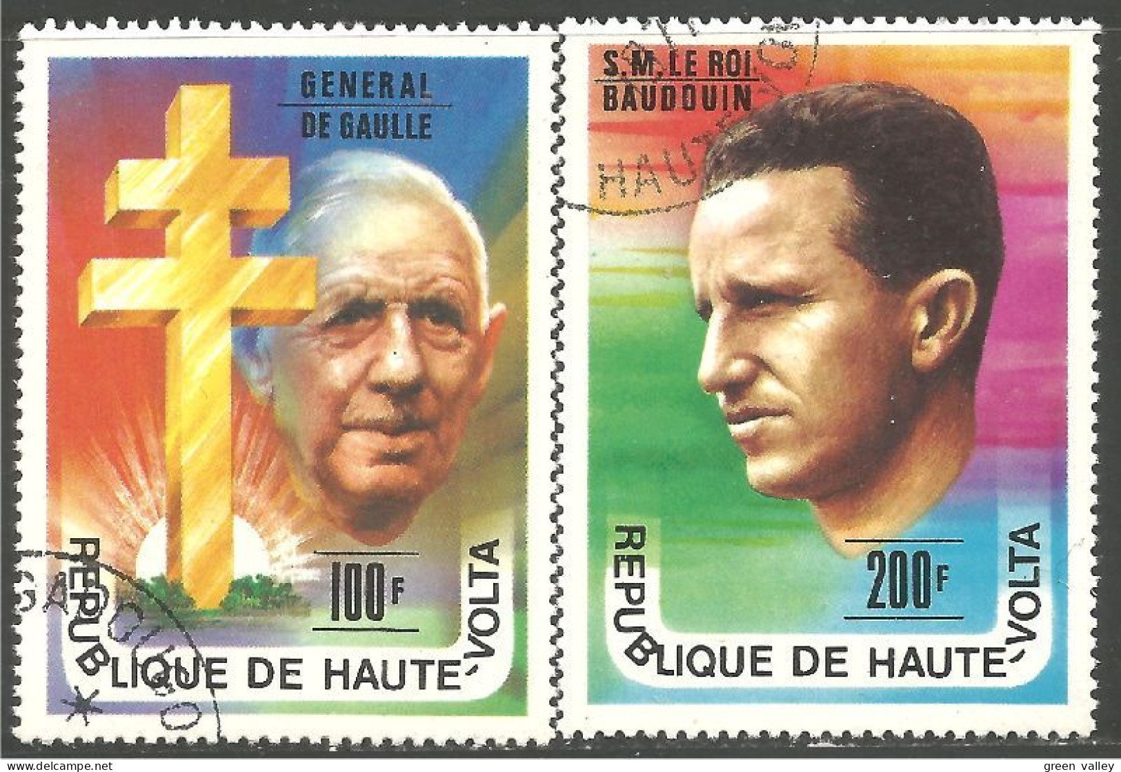 940 Haute Volta De Gaulle Roi Beaudoin (VOL-21a) - Alto Volta (1958-1984)