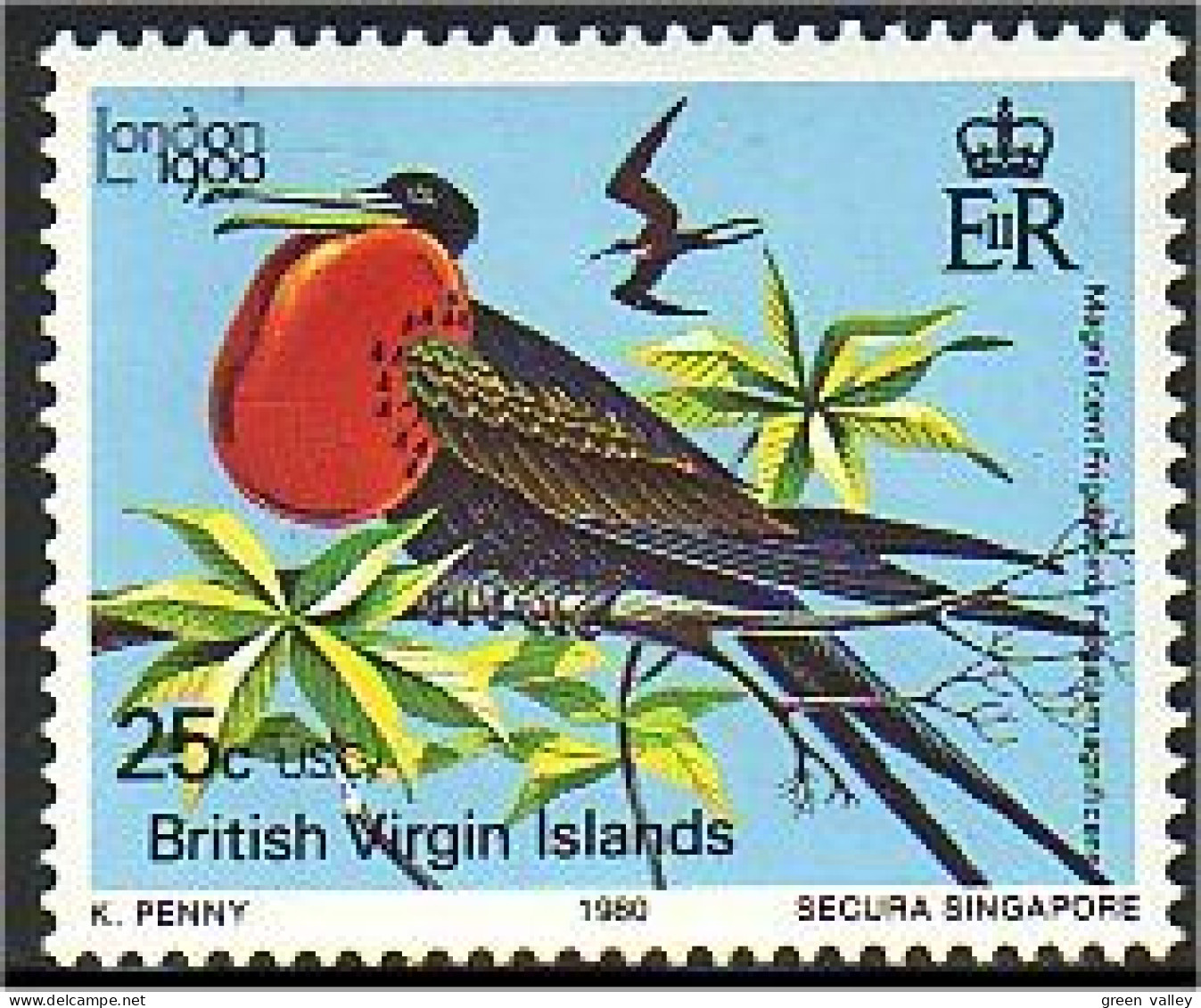 934 British Virgin Islands Frigate Bird Fregate MNH ** Neuf SC (VIR-23) - Albatros