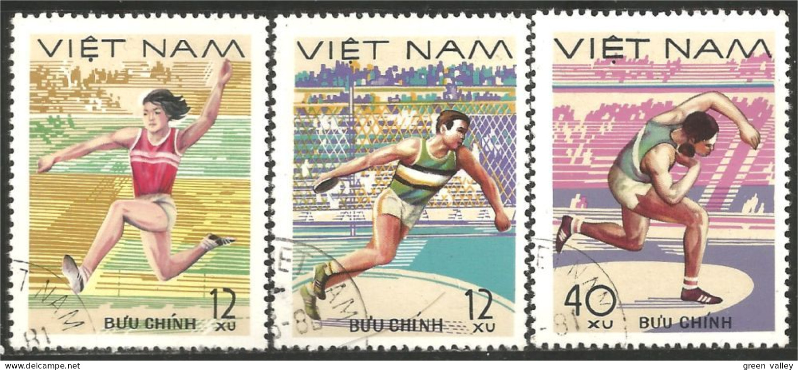 930 Vietnam Saut Jump Lancer Disque Discus Throw Poids Shot Put (VIE-240) - Athletics