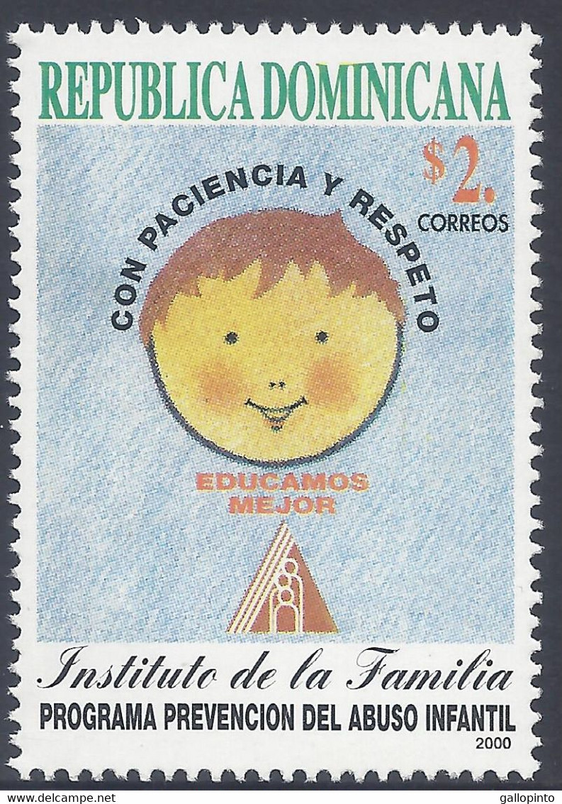 DOMINICAN REPUBLIC PREVENTION Of CHILD ABUSE Sc 1347 MNH 2000 - Dominican Republic