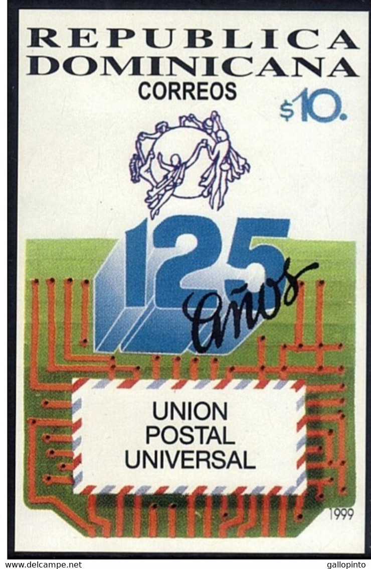 DOMINICAN UPU 125th ANNIVERSARY S/S IMPERF Sc 1335 MNH 1999 - Dominican Republic