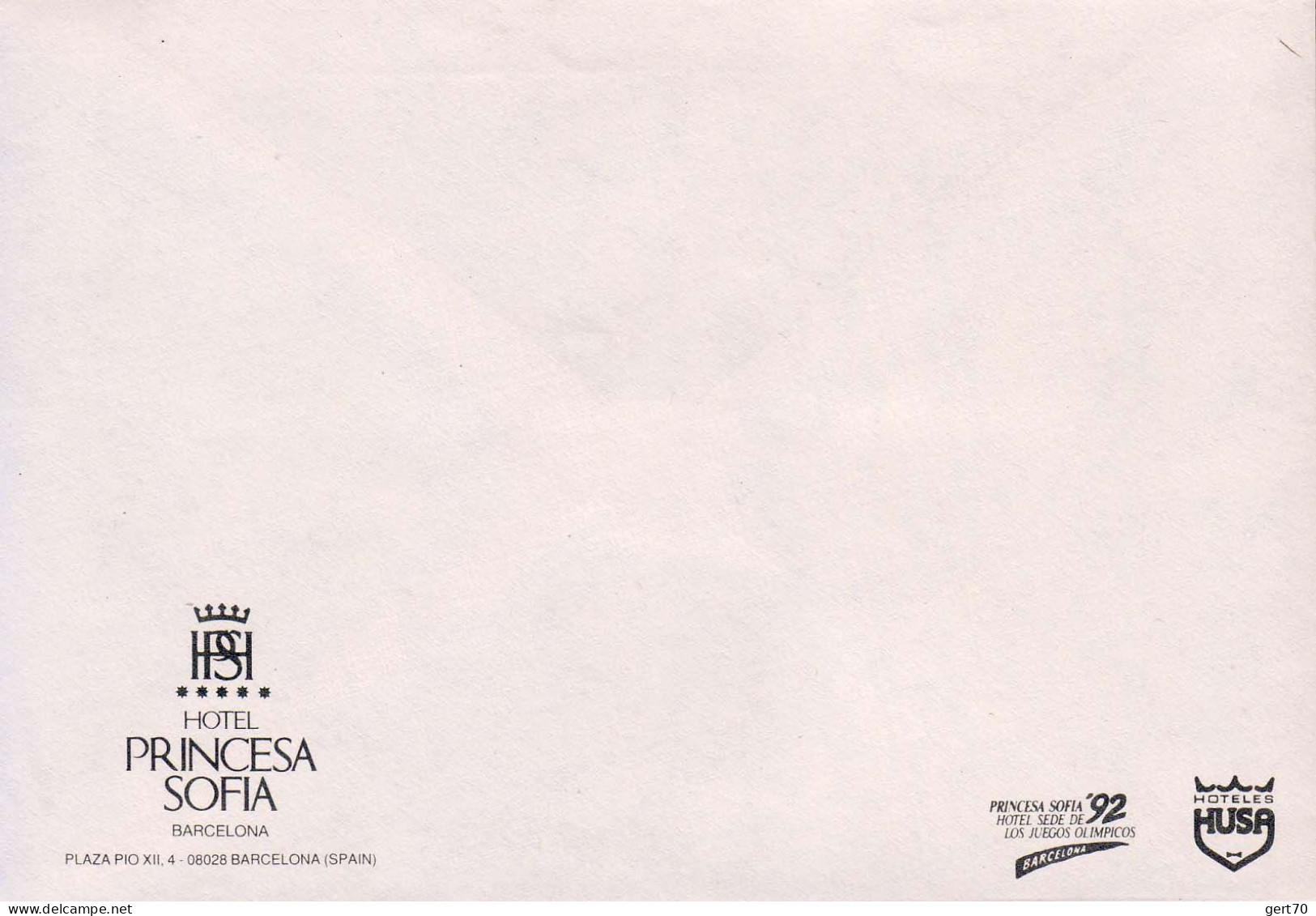 Spain / Espagne 1992, Mint Cover / Enveloppe Vierge / Official Hotel Of The 1992 Olympic Games, Barcelona - Summer 1992: Barcelona