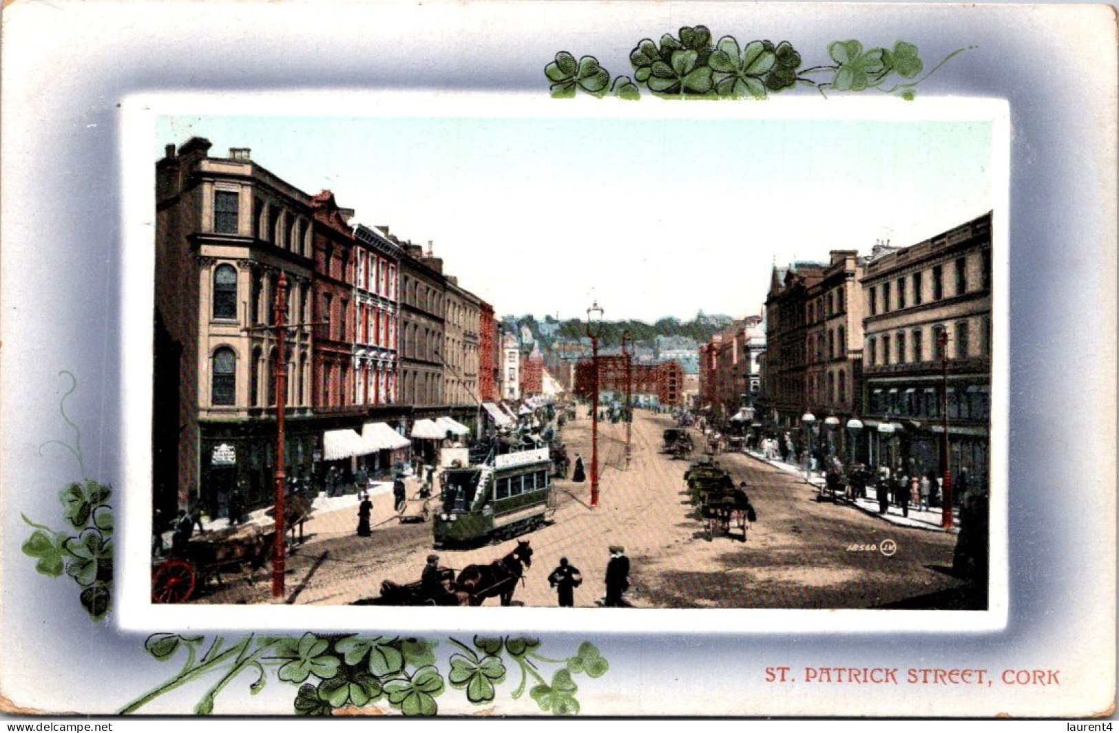 4-4-2024 (1 Z 1) Ireland (posted From Ireland To Manchester In 1910) Cork - St Patrick Street (with Tramway) - Cork