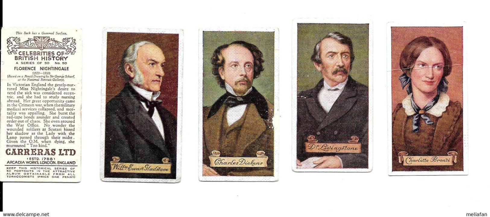 AZ46 - CARRERAS CIGARETTES COMPLETE CARD SET - CELEBRITIES OF THE BRITISH HISTORY - Zigarettenmarken