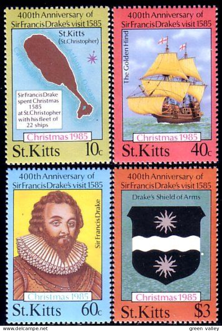 546 Saint Kitts Sir Francis Drake Armoiries Coat Of Arms MNH ** Neuf Sans CH (KIT-6c) - Sellos