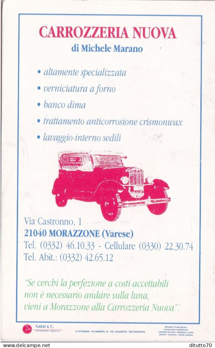 Calendarietto - Carrozzeria Nuova - Morazzone - Varese - Anno 1996 - Petit Format : 1991-00