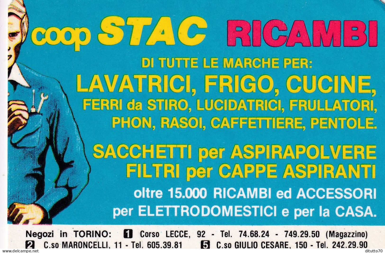 Calendarietto - Coop Stac Ricambi - Torino - Anno 1996 - Petit Format : 1991-00