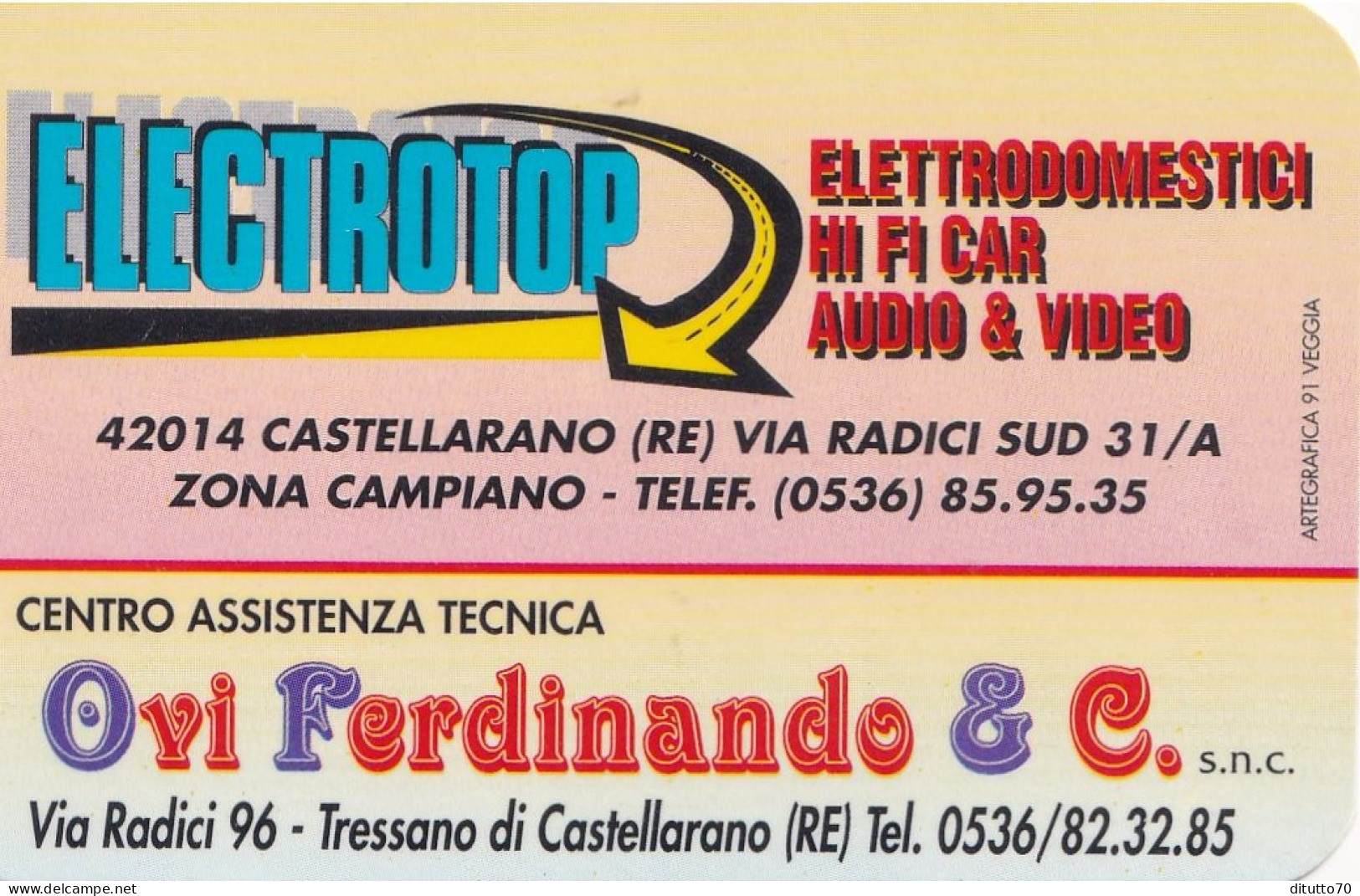 Calendarietto - Electrotop - Castellarano - Reggio Emilia - Anno 1996 - Petit Format : 1991-00