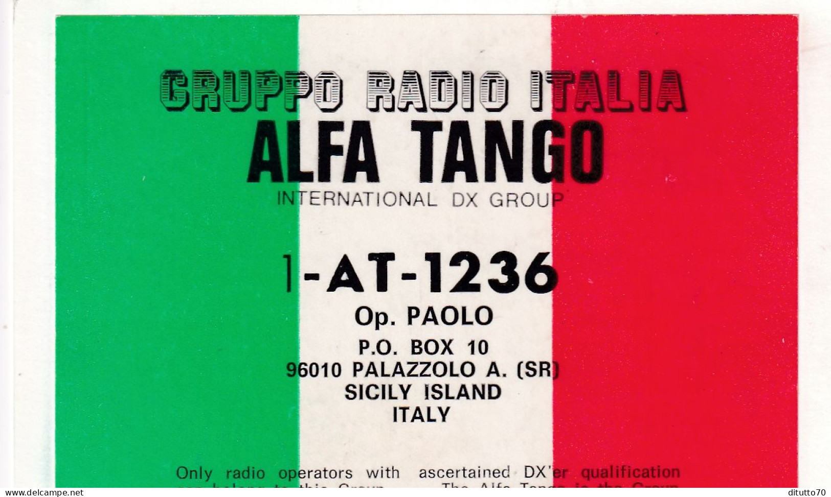 Calendarietto - Gruppo Radio Italia - Alfa Tango - Palazzoloa. Siracusa - Anno 1996 - Petit Format : 1991-00