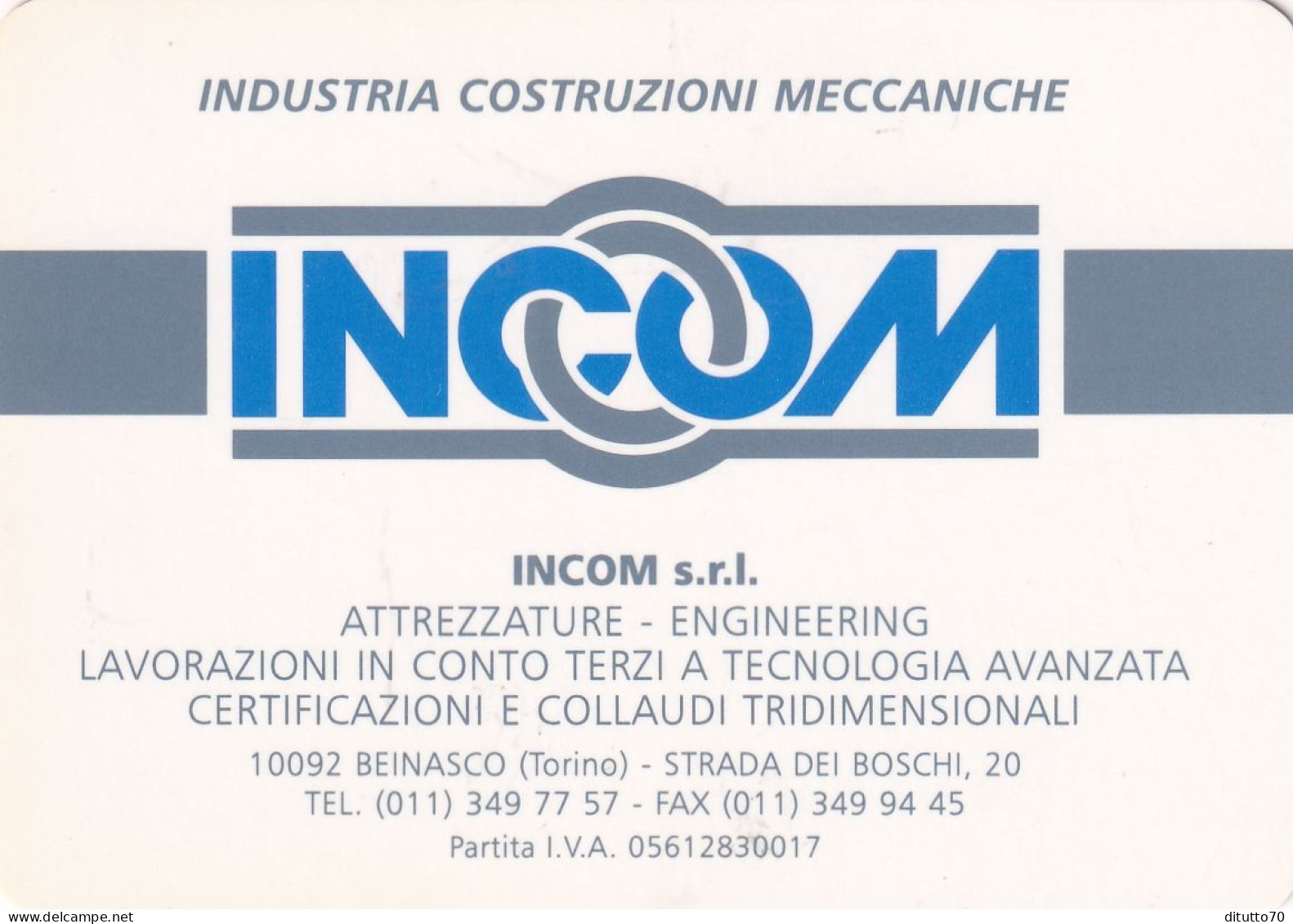 Calendarietto - INCOM - Beinasco - Torino - Anno 1996 - Petit Format : 1991-00