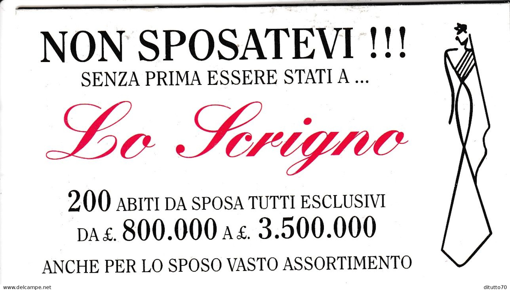 Calendarietto - Lo Sorigno - Abiti Da Sposa - Desenzano Del Garda - Anno 1996 - Petit Format : 1991-00