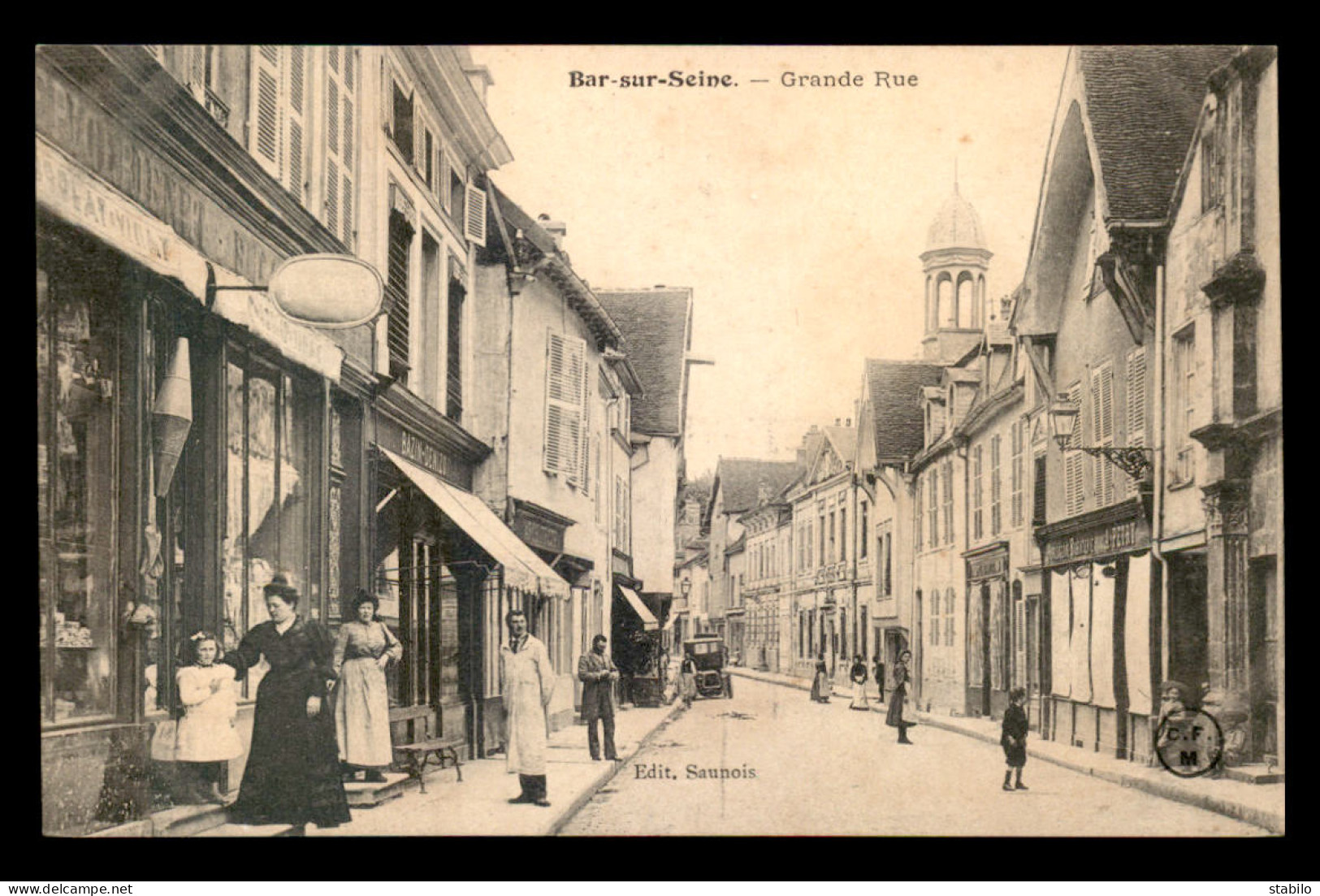 10 - BAR-SUR-SEINE - GRANDE RUE - BIJOUTERIE A. PETRY - MAGASIN BAZIN-DENIZOT - Bar-sur-Seine