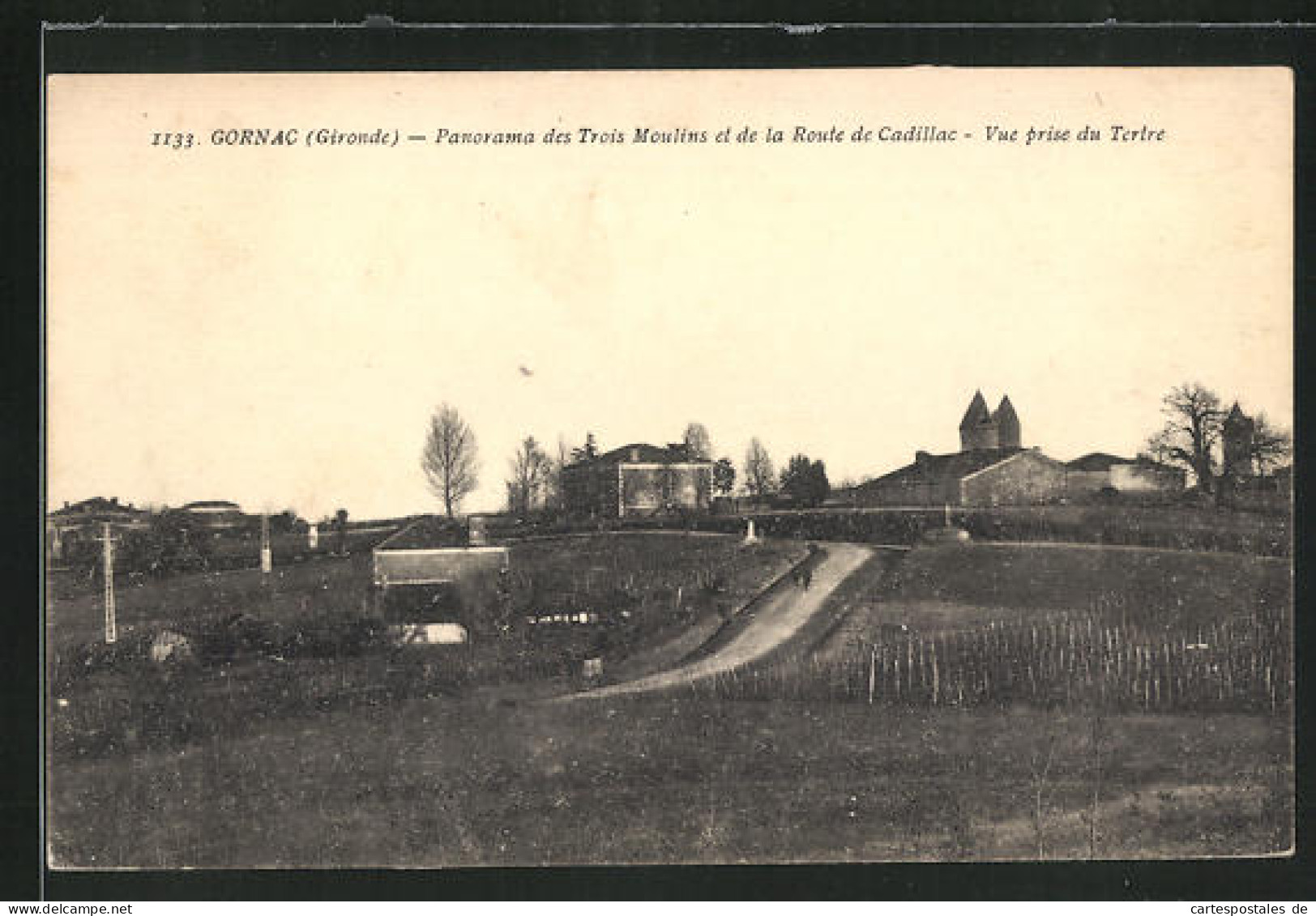 CPA Gornac, Vue Générale Des Trois Moulins Et De La Route De Cadillac, Vue Prise Du Tertre  - Cadillac