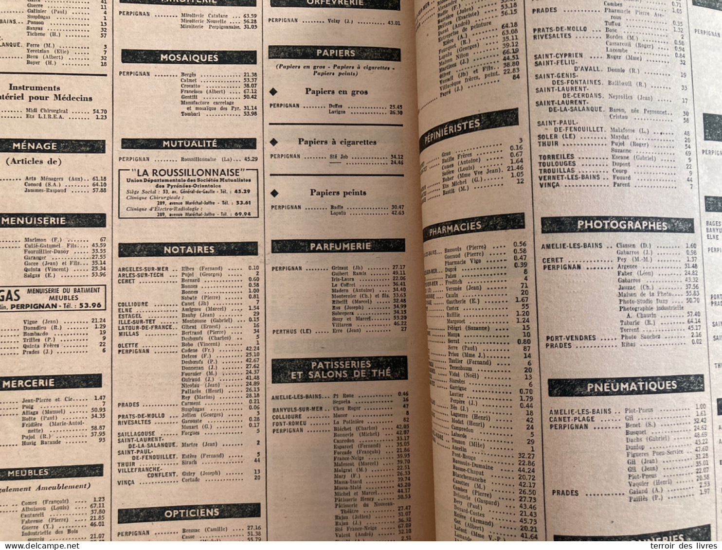 ANNUAIRE TELEPHONIQUE PTT PYRENEES ORIENTALES 66 - 1957 Liste Particuliers Et Professionnels - Très Bon état D'usage - Pays De Loire